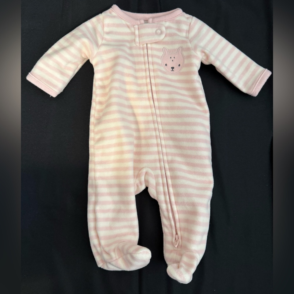 Carter's Pink and White Striped Footie